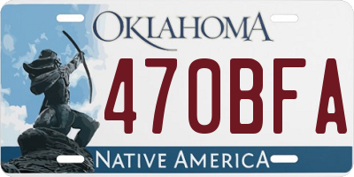 OK license plate 470BFA