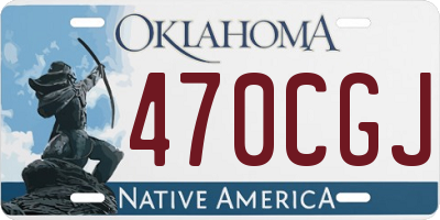 OK license plate 470CGJ