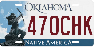 OK license plate 470CHK