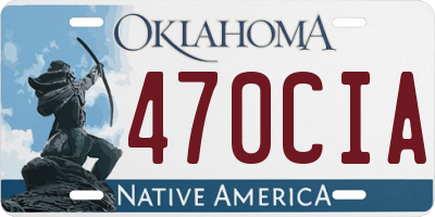 OK license plate 470CIA