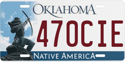OK license plate 470CIE