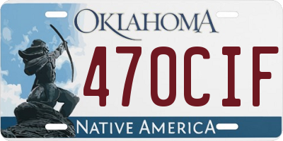OK license plate 470CIF