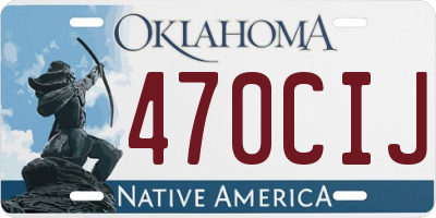 OK license plate 470CIJ