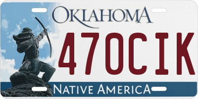 OK license plate 470CIK