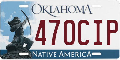 OK license plate 470CIP
