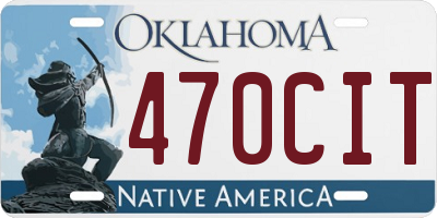 OK license plate 470CIT
