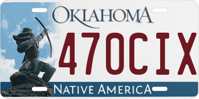 OK license plate 470CIX