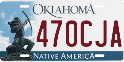 OK license plate 470CJA
