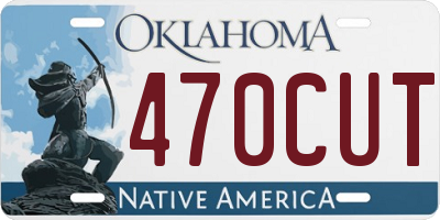 OK license plate 470CUT