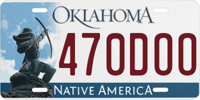 OK license plate 470DOO