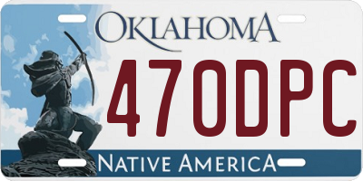 OK license plate 470DPC