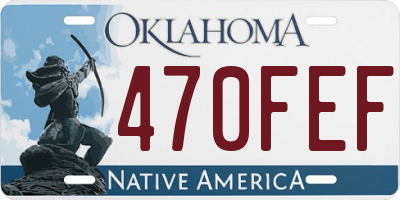 OK license plate 470FEF