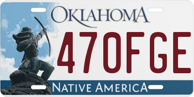 OK license plate 470FGE