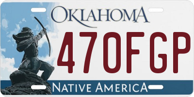 OK license plate 470FGP