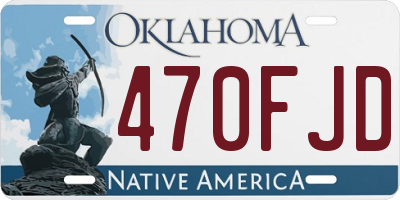 OK license plate 470FJD
