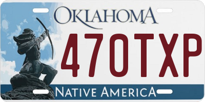 OK license plate 470TXP