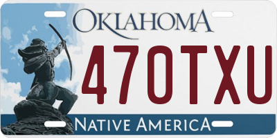 OK license plate 470TXU