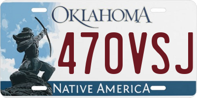 OK license plate 470VSJ