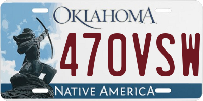 OK license plate 470VSW