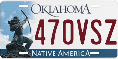 OK license plate 470VSZ
