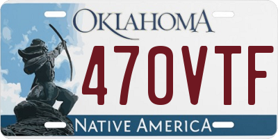 OK license plate 470VTF
