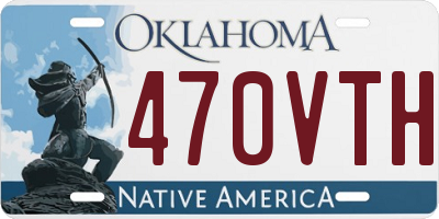 OK license plate 470VTH