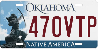OK license plate 470VTP