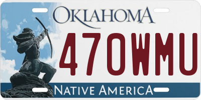OK license plate 470WMU