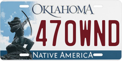 OK license plate 470WND