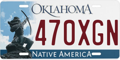 OK license plate 470XGN