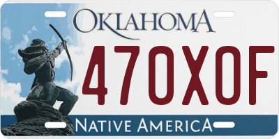 OK license plate 470XOF