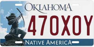 OK license plate 470XOY