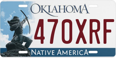 OK license plate 470XRF