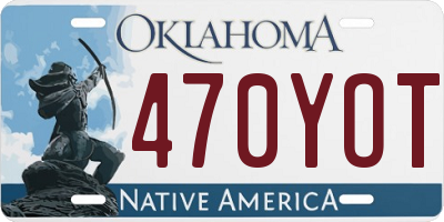 OK license plate 470YOT