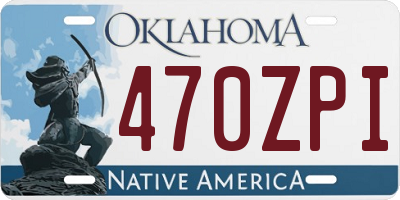 OK license plate 470ZPI
