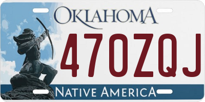 OK license plate 470ZQJ