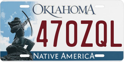 OK license plate 470ZQL