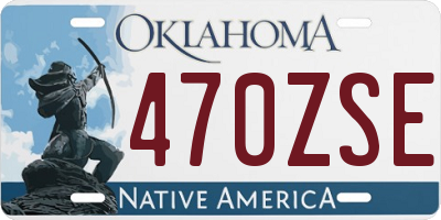 OK license plate 470ZSE