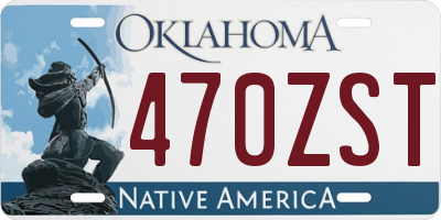 OK license plate 470ZST