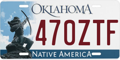 OK license plate 470ZTF