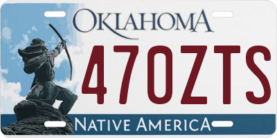 OK license plate 470ZTS