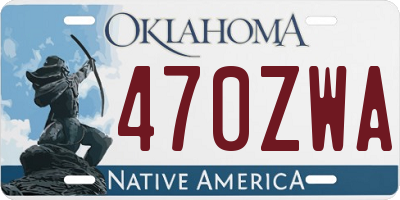 OK license plate 470ZWA