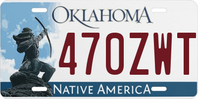OK license plate 470ZWT