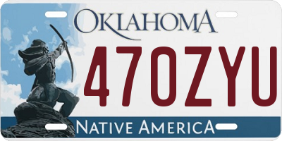 OK license plate 470ZYU