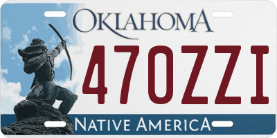 OK license plate 470ZZI