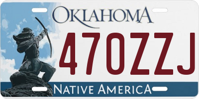 OK license plate 470ZZJ