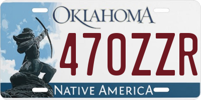 OK license plate 470ZZR