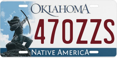 OK license plate 470ZZS