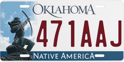 OK license plate 471AAJ