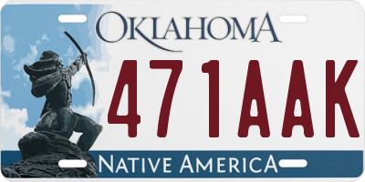 OK license plate 471AAK